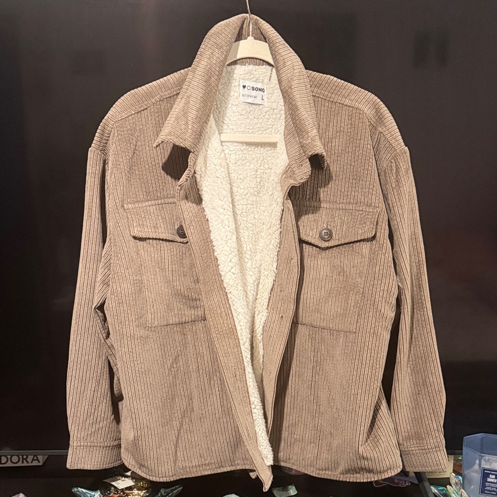 Marshalls Tan Corduroy Jacket with Sherpa Lining
